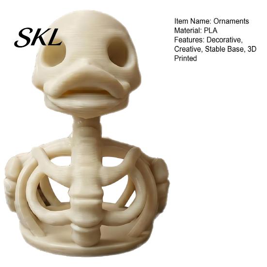 Gothic Desktop Decor 3D Printed Skeleton Duck Figurine, Statue, Animal Sculpture Archaeological Figure for Halloween Party Props & Unique Home Display