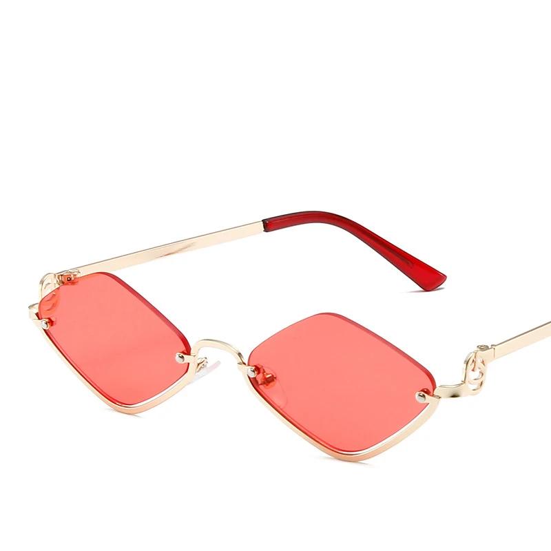 

Small Frame Rhombus Sunglasses ladies For Men Luxury Designer Vintage Steampunk Sunglasses Popular Half Frame Shades UV400 As the picture