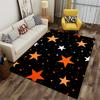 Starry Black Carpet with Orange and White Stars Decorative Rug Suitable for use as an anti-slip for living room bedroom sofas
