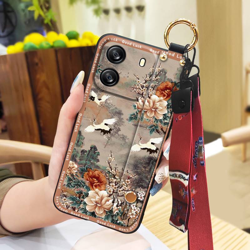 Soft Case Dirt-resistant Phone Case For Blackview Wave 6C Protective Back Cover For Mom Ring Lanyard Anti-knock Fashion