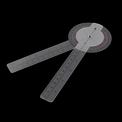 12 Inch Goniometer Transparent Orthopedic Angle Ruler Plastic Goniometer 360 Degree for Body Measuring Tape Goniometer