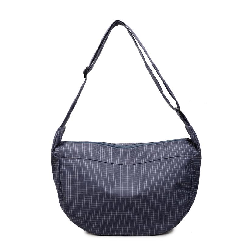 Large Capacity Plaid Canvas Bag Women's Lightweight Handbag Shoulder Crossbody Dumpling Bag