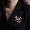Zinklegierung Exquisite Pony-Brosche Erinnerungsgeschenk Tierdekoration Frischer Diamantbesetzter Fu-Beutel