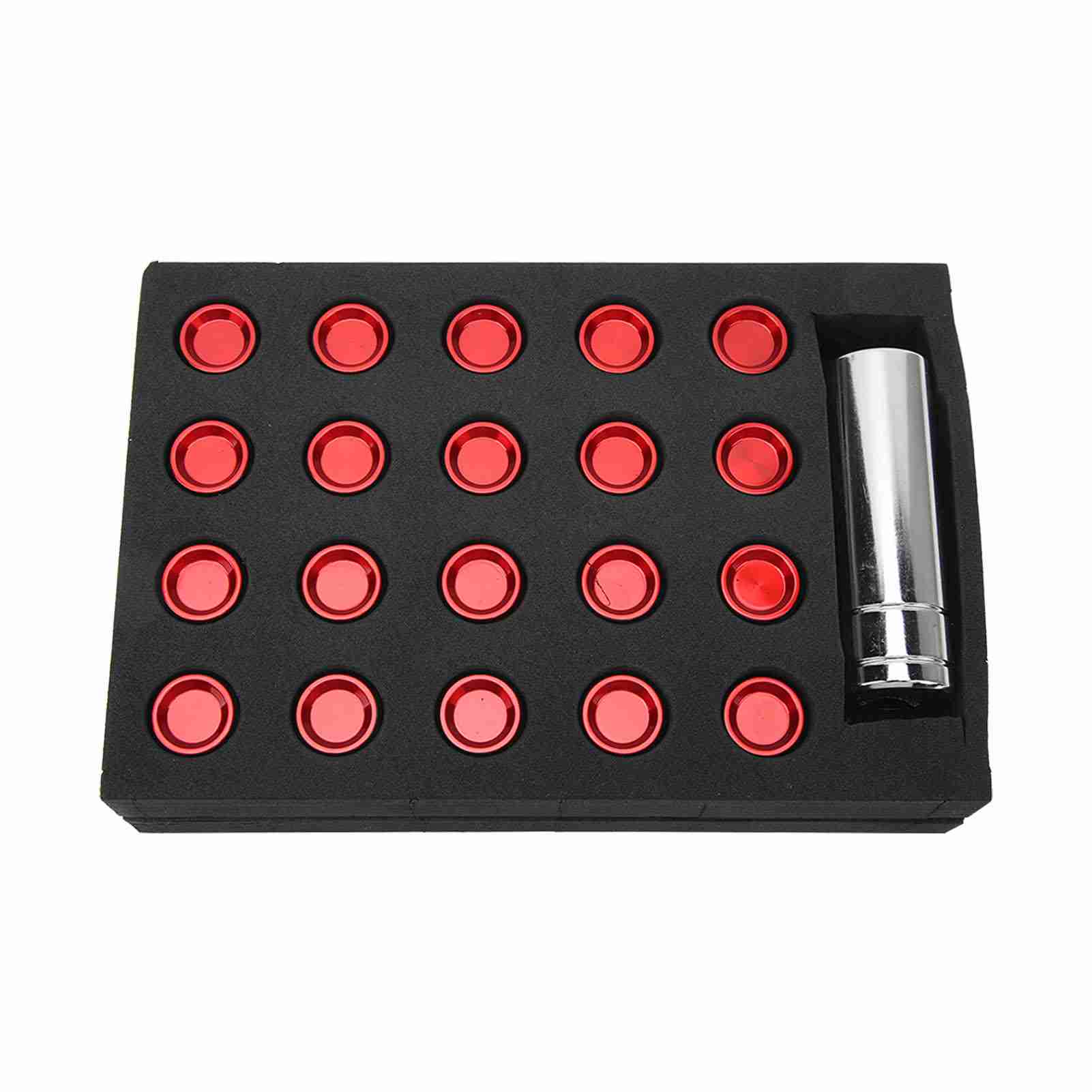 

M12x1.5 19mm L42mm Wheel Lug Nuts High Strength Rustproof Professional Universal Replacement for Mitsubishi Red