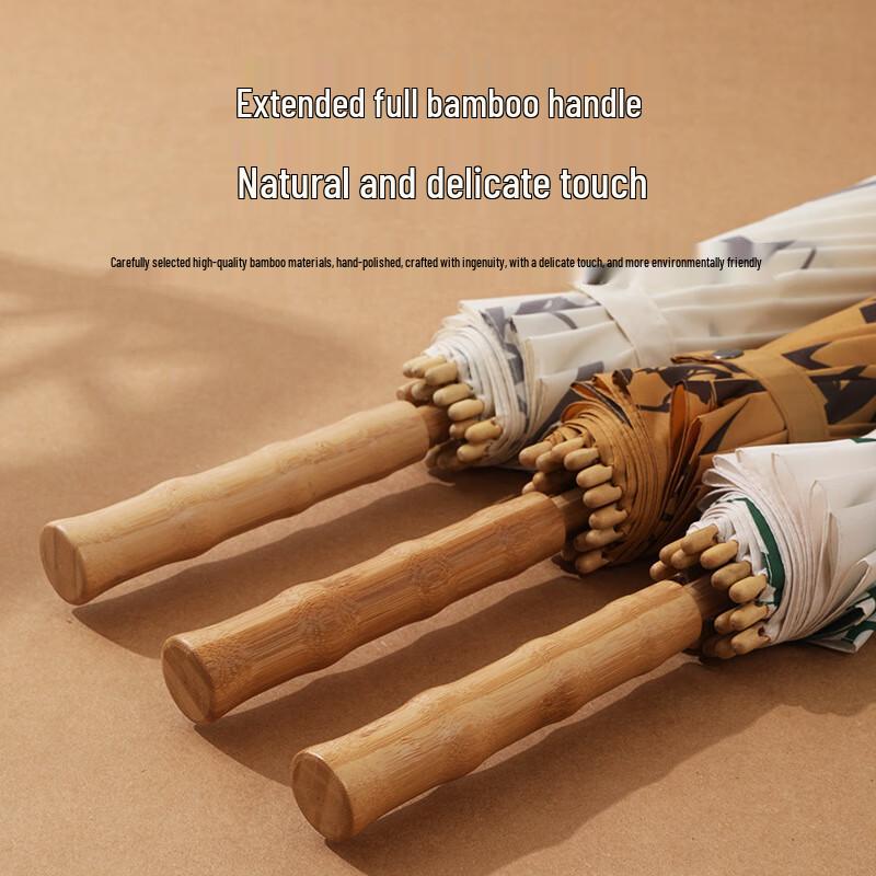 Chinese Style Retro Bamboo Handle Umbrella