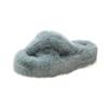 2025 Women's Open Toe Cross-Strap Fur Slippers: Autumn/Winter Fashion, Thick Sole, Height Boosting