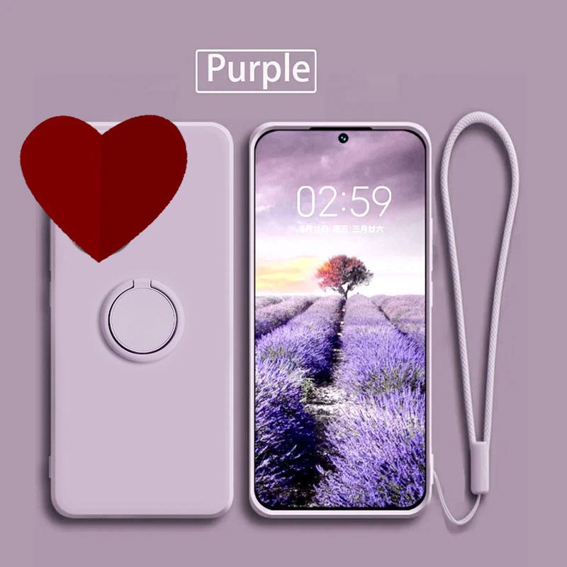 

Чехол для Xiaomi Poco X6 X7 Pro Чехол Жидкий силиконовый чехол-подставка для кольца POCO X5 Pro Чехол противоударный бампер задняя крышка Funda For POCO X6 фиолетовый