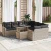 VidaXL Garden Furniture Set 9 Pcs with Light Grey Cushions Braided Resin 3326293