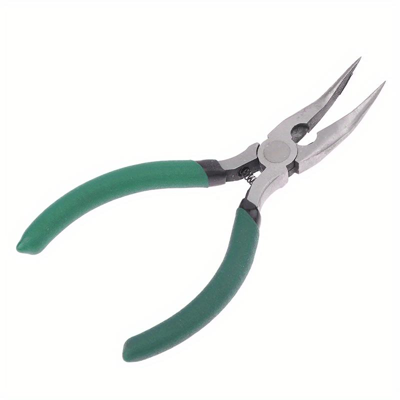 1 buc Clește cu cioc plat curbat, pentru bucle inele, modelare sârmă, inele despicate DIY, fabricare bijuterii, clește de modelare cu șase segmente, înfășurat manual