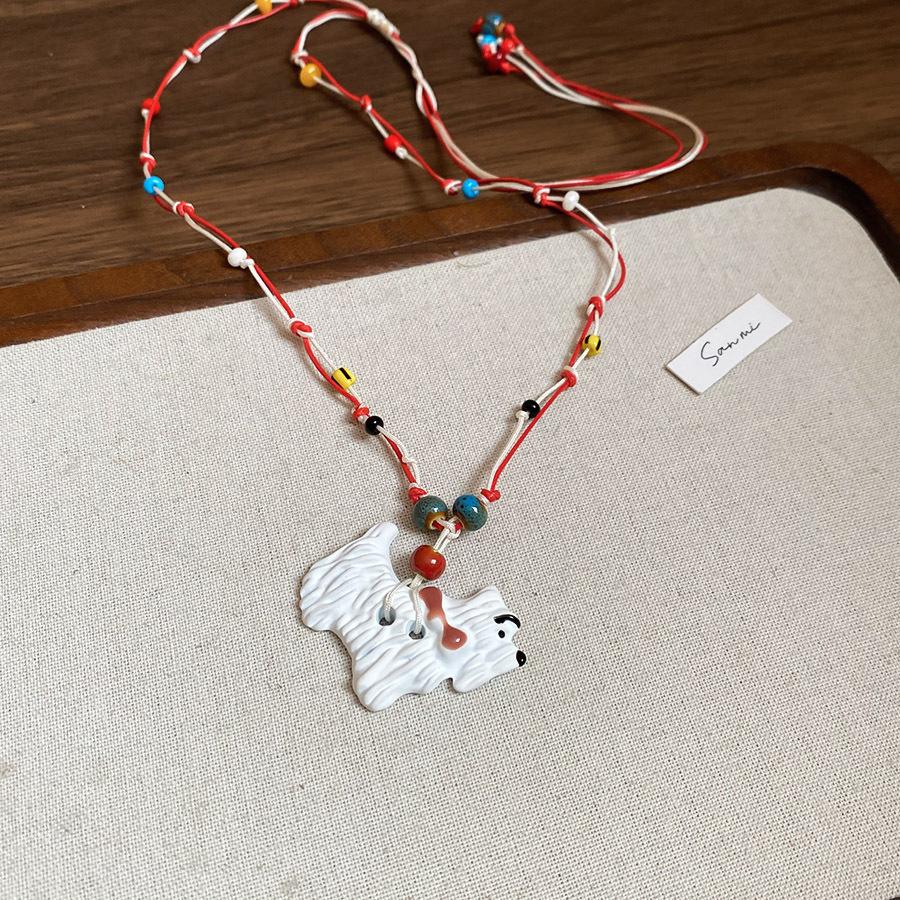 Mengqu Cute Puppy Necklace~ Children's Fun Versatile Long Accessories Women's New Popular Necklaces