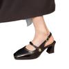 Fashion Women's Shoes Backless Sandals Square-toed Patent Leather Thick-Heel Mary Jane Shoes Women's Square-toed High Heels