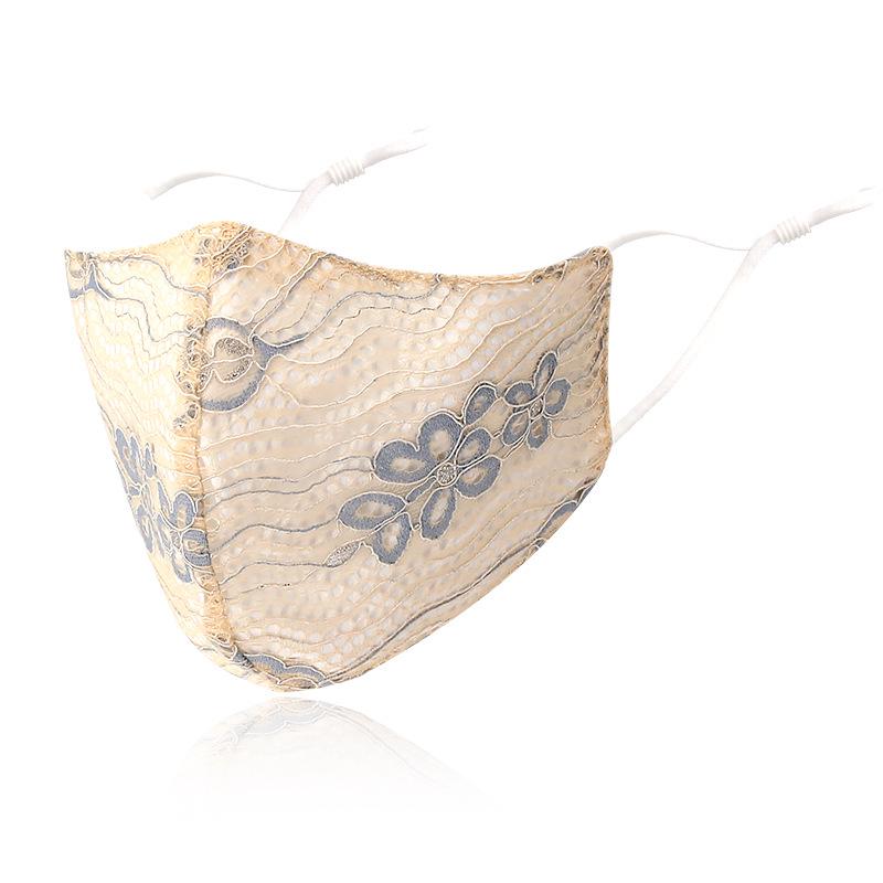 

Lace Cotton Breathable Sunscreen Face Mask - Summer Thin, Washable, for Cycling One Size