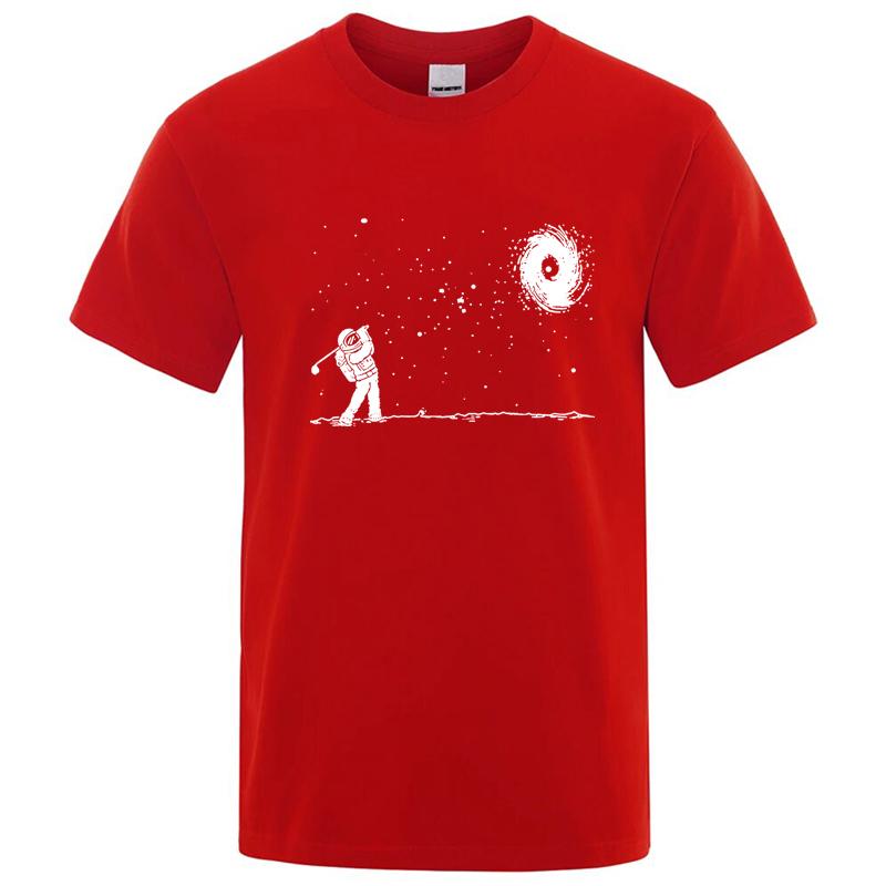 Mens High Quality 100 Cotton Funny Astronaut Print Summer T Shirt Loose Oneck Men Tshirt Short Sleeve Tshirt Male Tees Tops