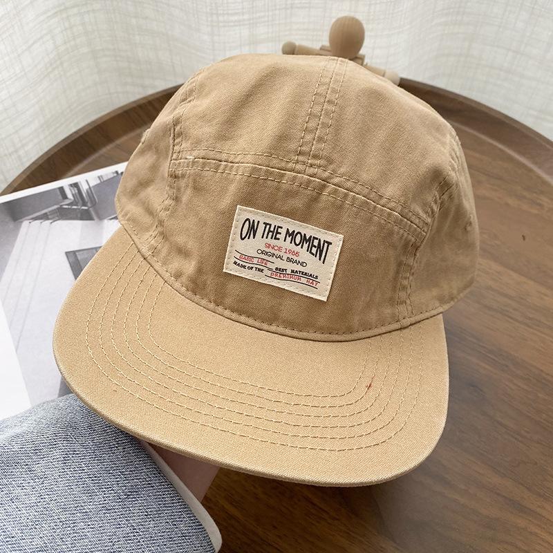 Soft Top Flat Brim Japanese Snapback Hat For Men Women Short Brim Hip Hop Peaked Cap Summer Cotton Sun Visors Baseball Hat