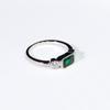 AAA Nano Emerald Rectangle 925 Sterling Silver Round White Cubic Zirconia Fashion Jewelry Rings