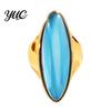 Non Tarnish Rings Statement Ring with Oval Faux Crystal, Vintage Geometric Dainty Ring, Men Women Finger Jewelry for Everyday Wear Parties Casual