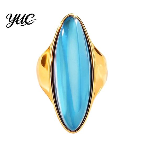 Non Tarnish Rings Statement Ring with Oval Faux Crystal, Vintage Geometric Dainty Ring, Men Women Finger Jewelry for Everyday Wear Parties Casual
