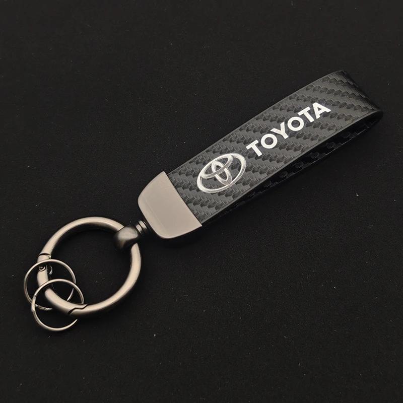 Metal Leather Keyring Car Keychain For Toyota TRD Yaris Rav4 CHR Yaris Prius Avensis Corolla Camry Highlander Hilux Land Cruiser