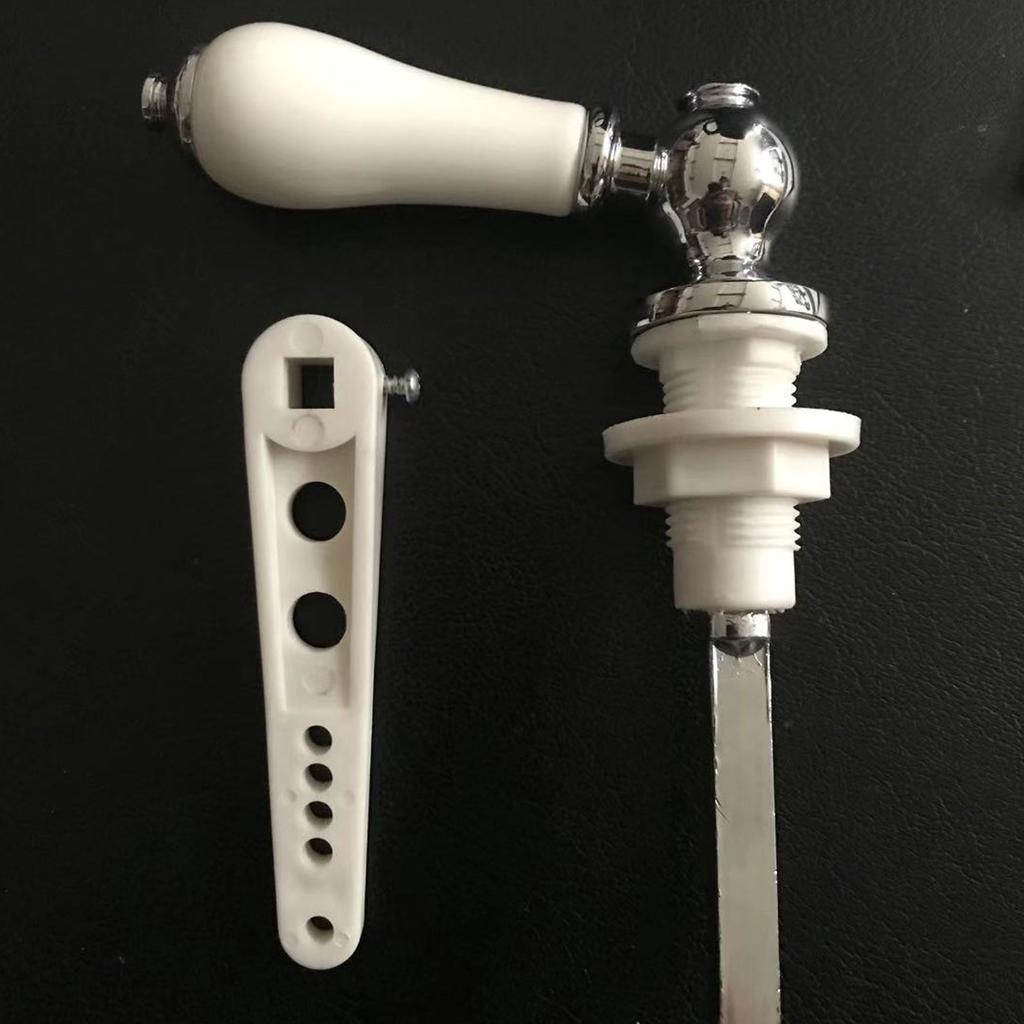 Bathroom Toilet Flush Handle Replacement Toilet Flush Lever Handle Side Mount Ceramic Toilet Trip Lever Easy to Use
