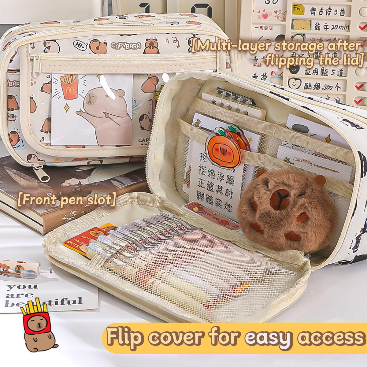 Cute Pencil Case For Elementary School Girls High-looking Large-capacity Pencil Case Junior High School Girl Painful Pencil Case