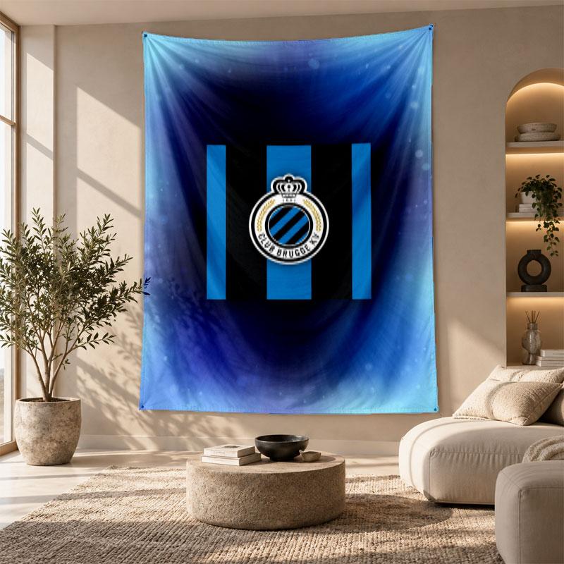 Arazzo Decorativo, Arte da Parete Stampata Club Brugge FC, Appeso a Parete Leggero per Sfondo Camera da Letto