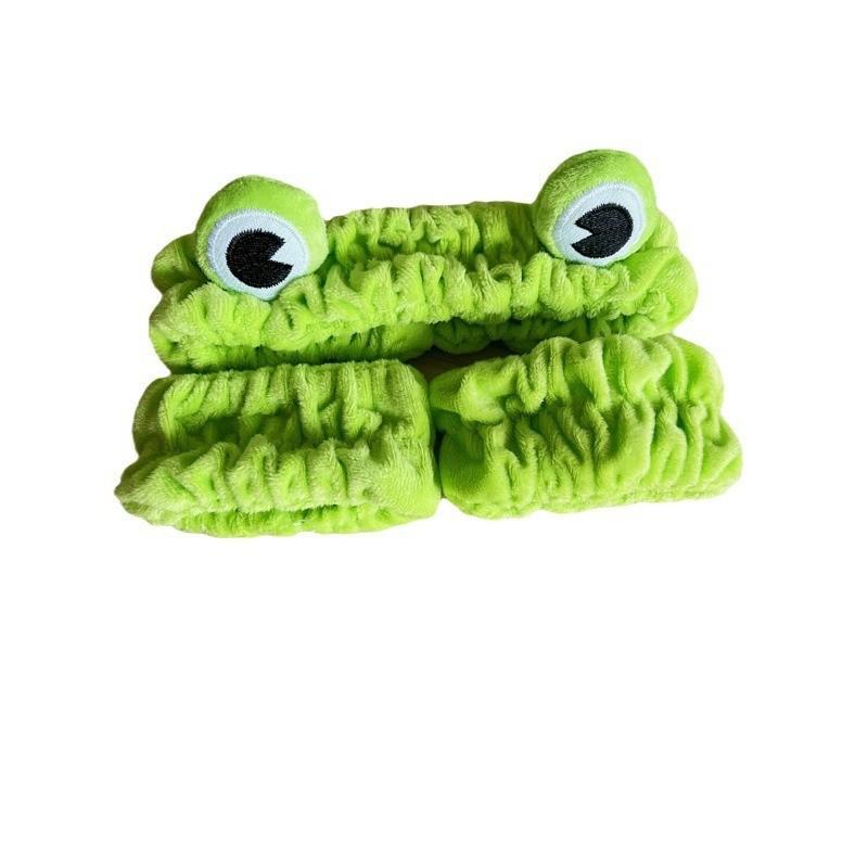 Frog Cartoon Head Hoop Plush Ears Headband Cartoon Face Widened Wash Non-Slip Cute Headdress Hair Hoop Headband Accessoires