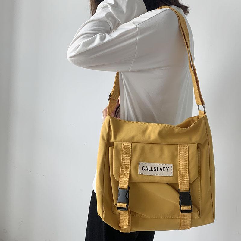 Japanese Simple Messenger Bag Korean Bag Student Nylon Waterproof Canvas Bag Crossbody Bags For Women Satchels