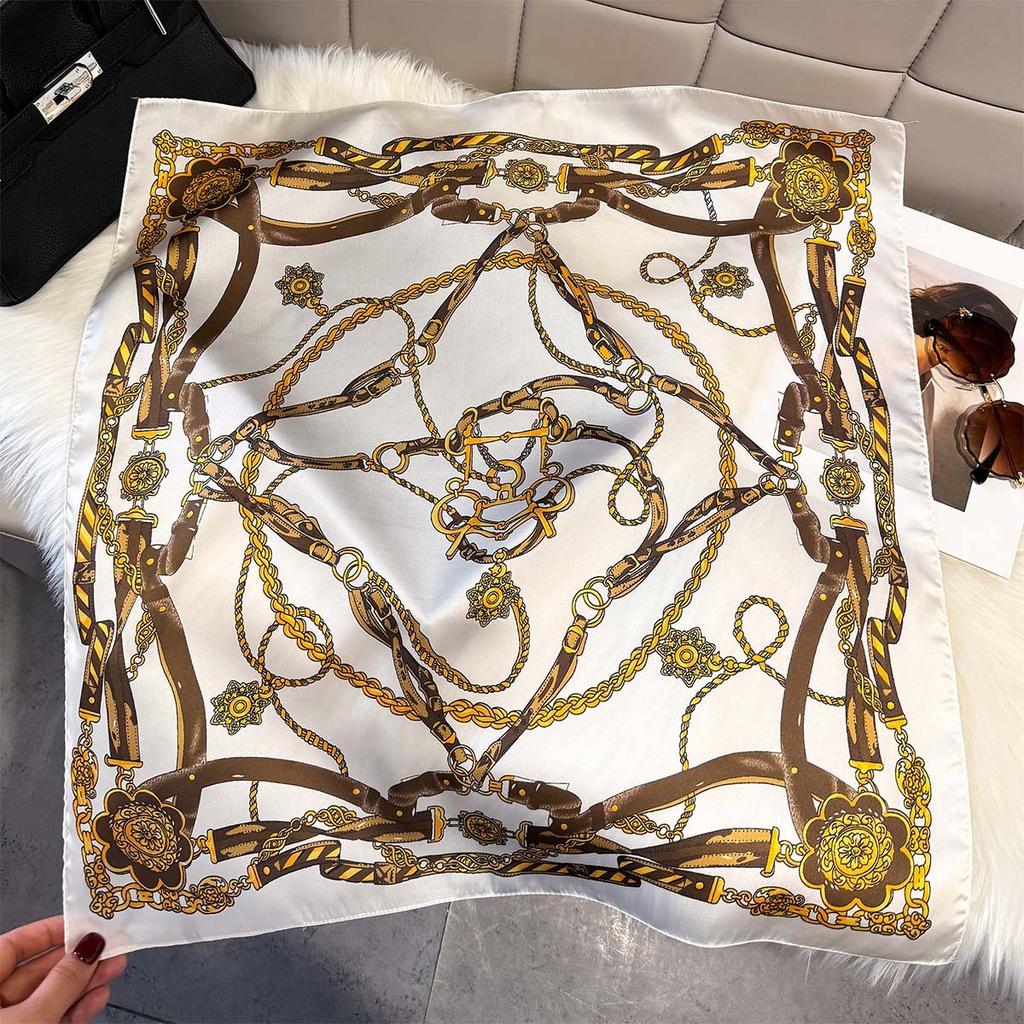 Fashion Square Fashion Foreign Style Small Silk Scarf Women'S Headband Decorative Scarf Dual-Purpose Small Square Scarf New Scarf