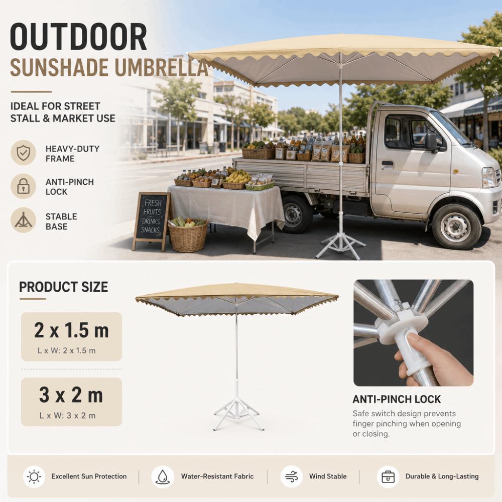 Base Fixator Patio Umbrella Heavy Duty Square Courtyard Umbrella Sunshade Umbrella  Garden