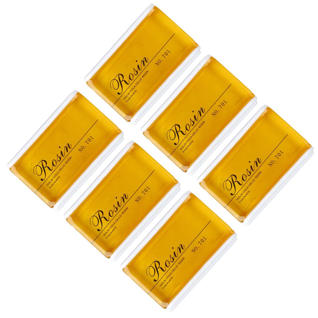 6Pcs Violin Rosin Bow String Rosin Instrument Accessory Low Dust Universal for Viola Cello Yellow