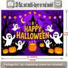 Party Backdrop Halloween Castle Purple Flat Banners Spooky Ghosts Pumpkins Celebrations Event Backdrop Decoration Front Door Decor