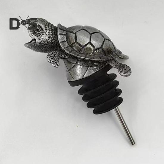 Turtle Wine Pourer Metal Decanter Spout with Drip-Free Design Elegant Bar Accessory for Red White Liquor