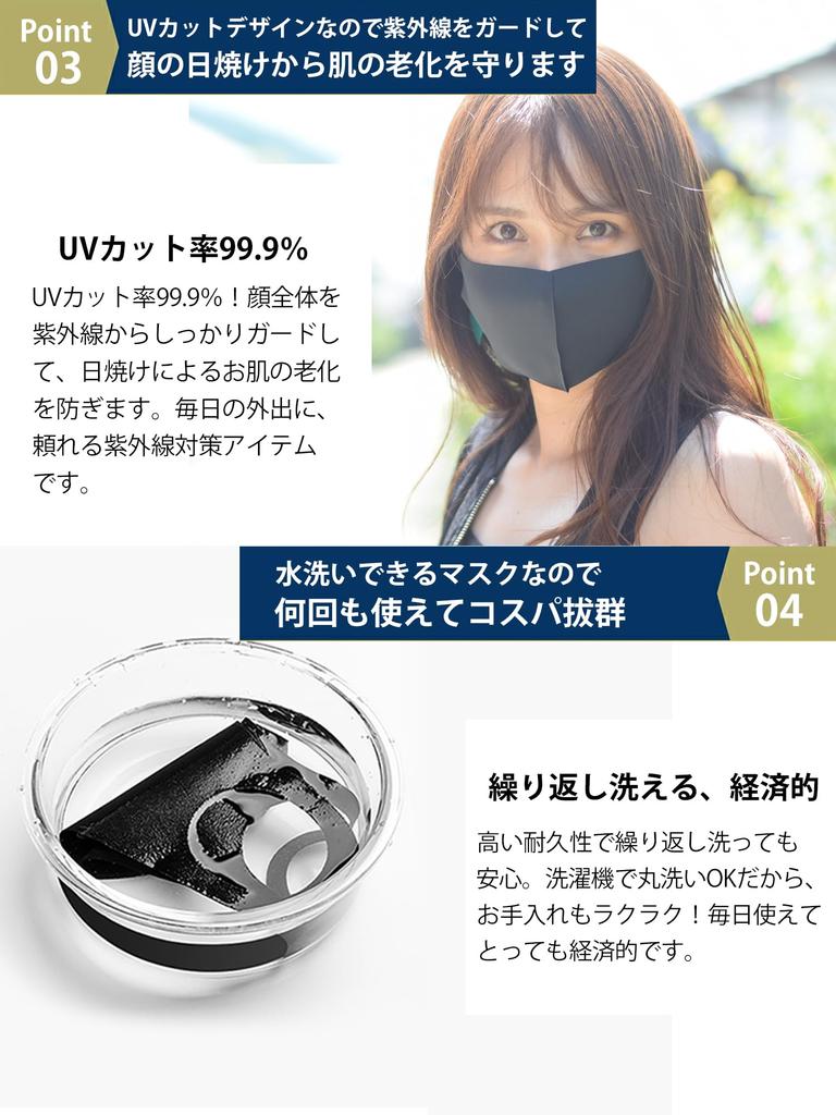 Eraser Cooling Cooling for 3D UV Size L Mask, Summer, Washable, Color-Changing, 4-Pack, Protection, Breathable, Reusable, White,