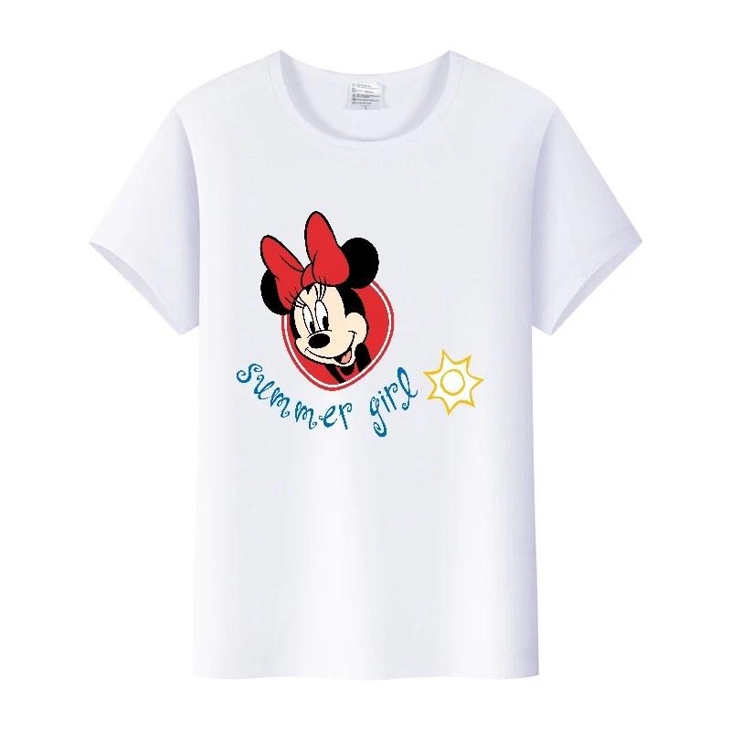 Disney Cartoon Mickey Mouse Print Cotton T-Shirt Women Tops Graphic Hippie Tees Funny Harajuku T-shirt Fashion Female Tshirt