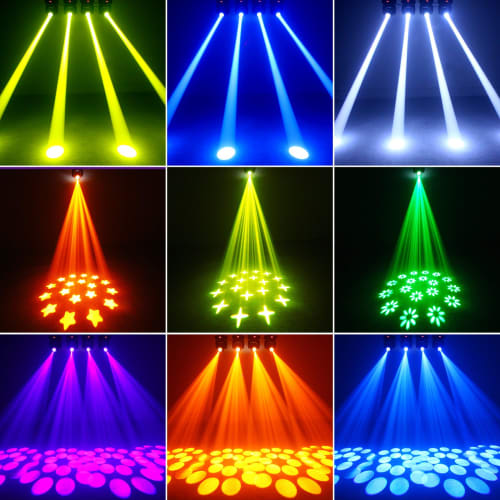 100W LED Moving Head Light, Rotating DJ Light, 18-Face Prism Stage Light, High Brightness Stage Lighting with DMX512 & 12CH Sound Activated Mode, 7 GO
