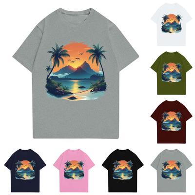 Men's Stand Collar Short Sleeve Shirt Loose Leisure Holiday Shirt Man