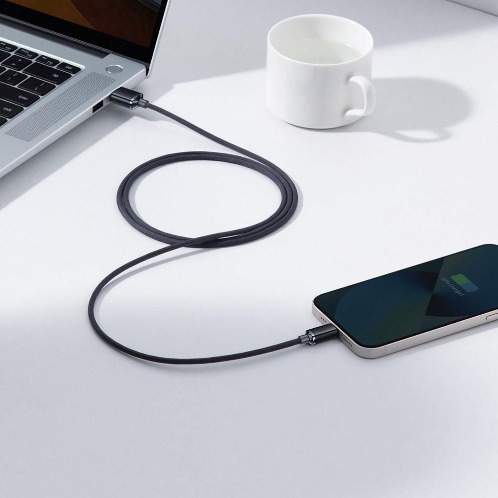 Cable for fast charging and data transfer USB Iphone Lightning 24A 2m black
