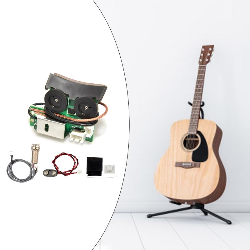 VT1 Acoustic Guitar Pickup System With Mic Beat Board Tail Nail Pickup Soft Piezo Equalizer System Guitar Accessories