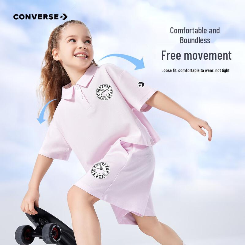 Converse Girls' 2-Piece Polo Shirt & Shorts Set