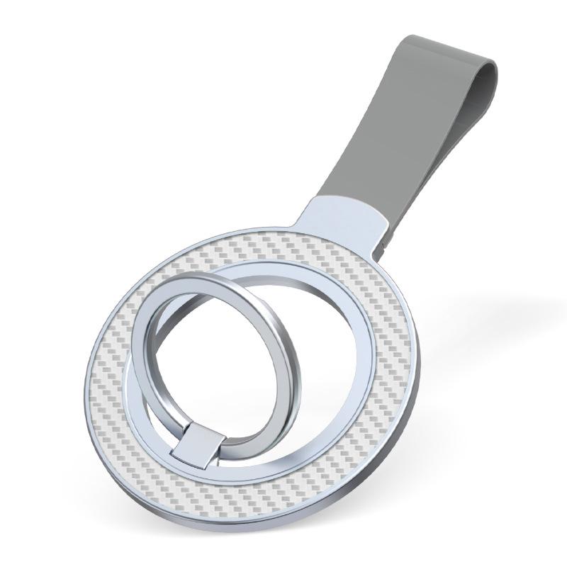 Magnetic Rotating Phone Holder with Carbon Fiber Texture and Lanyard
