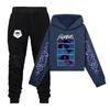 Plush Long Sleeved Pants Loose Pullover Hoodie Set For Children