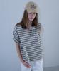 LARTIGENT L23 Stripe Collar T-Shirt(Brown)
