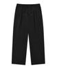 Semi-Wide Easy Elastic Waist Slacks Black