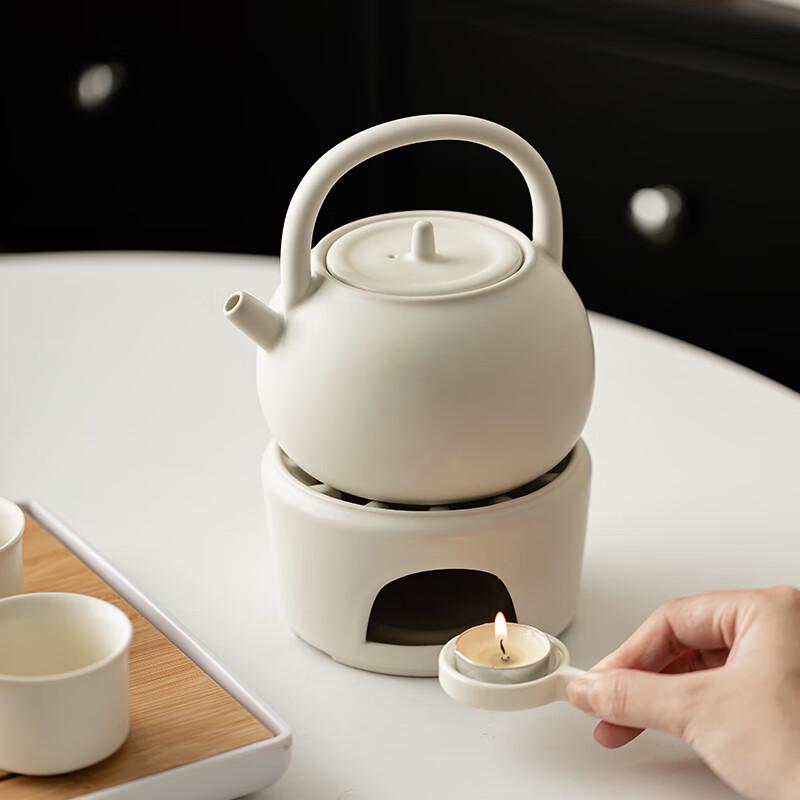 Woding Ceramic Portable Handle Tea Brewing & Warming Set