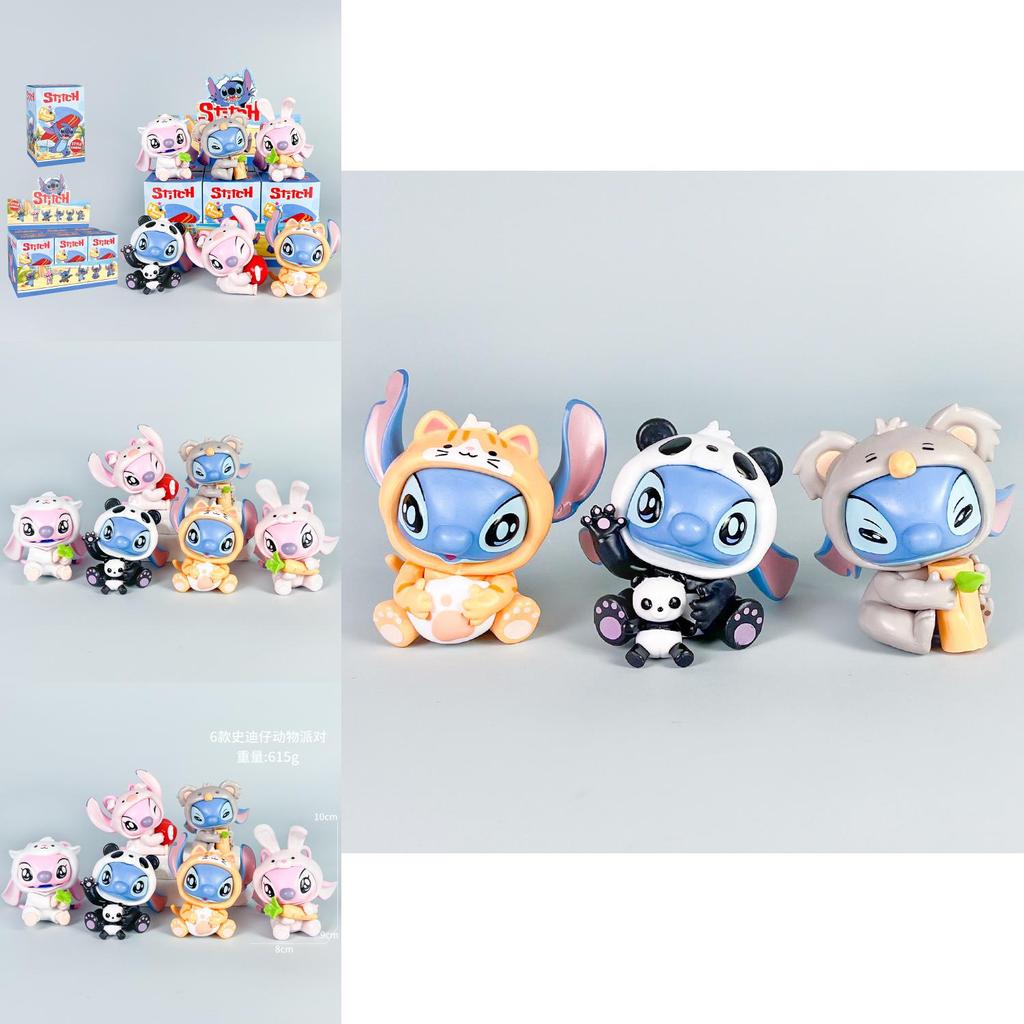 Stitch And Angel Rabbit Panda Tiger Cat Koala Pig Animal Series Model For Kids And Fans
