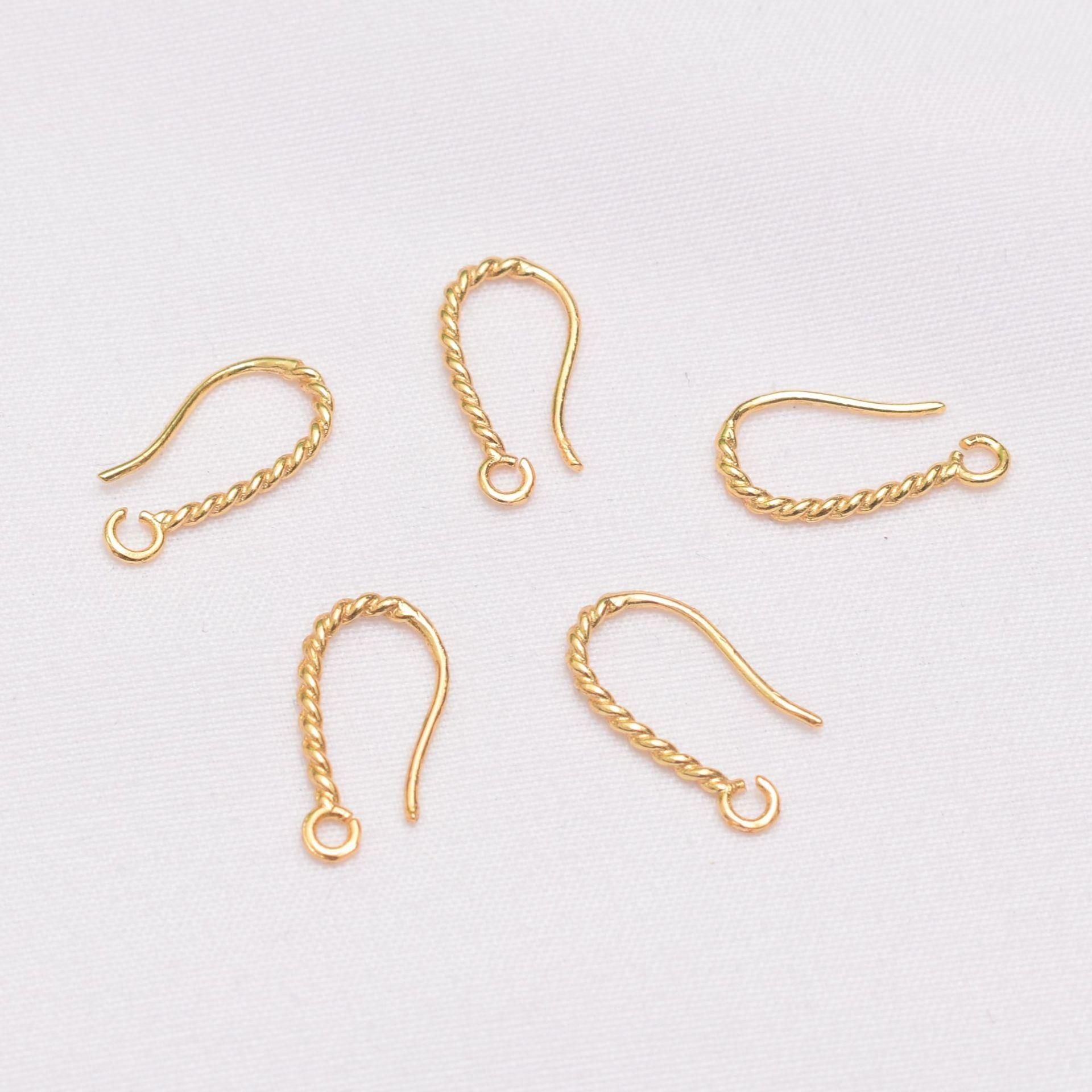 

10 шт. 18-каратного золота ушной крючок Материал Чистая медь Винтовое отверстие с подвесным ушным крючком DIY Ручная работа Глянцевые серьги Аксессуары Партия