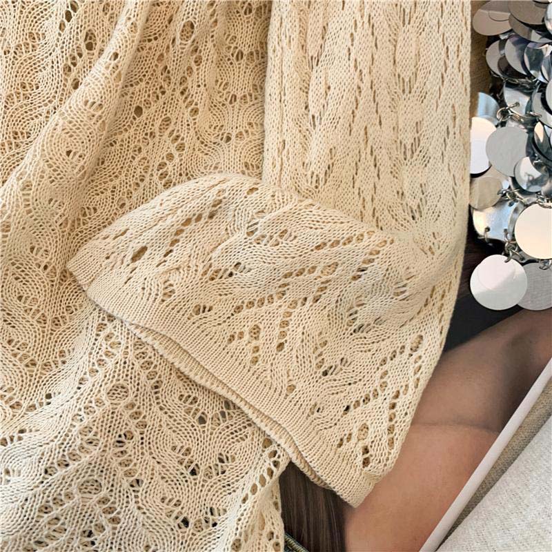 T-shirty Topy Damskie Bawełna Dzianina Szkieletowa Topy Oversize Wygodne Elastyczne Długi Rękaw T-shirt Jednolity Kolor Luźny Bluzon Okrycie Wierzchnie Luźne Topy