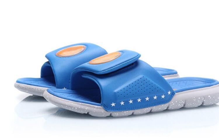 Li Ning WAY OF WADE Rubber Sole Quiet Slide Slippers Men's Blue AGAP009-4