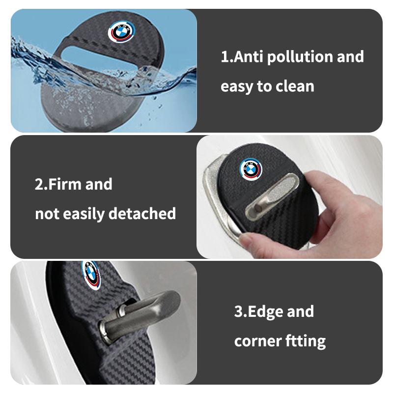 AAACE1 Car Door Lock Buckle Protective Cover Interior Rust Prevention For BMW M3 M5 E36 E39 E46 E60 E61 E64 E70 E71 E80 E85 E87 E90 E83