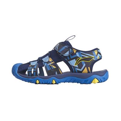 Li Ning Velcro Casual Sandals Kids Sandals Blue YKUQ012-7